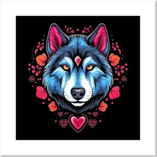 Alaskan Husky Valentine Day Posters and Art